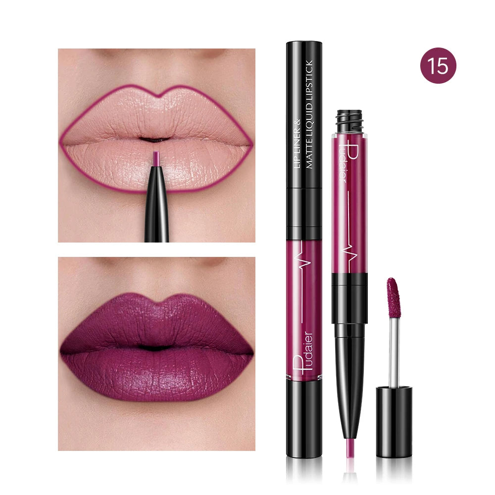Matte liquid lipstick with lip liner for perfect lips with lip liner