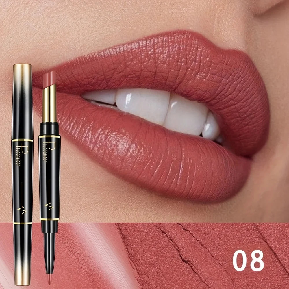 Lip liner and lipstick duo for perfect lips with lip liner