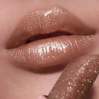 Waterproof lipstick pencil in shimmering nude, perfect for everyday wear