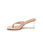 Women's Shoes - Heels Litchi Crystal Lined Thong Block Heeled Sandal