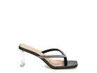 Women's Shoes - Heels Litchi Crystal Lined Thong Block Heeled Sandal