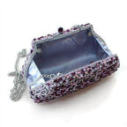 LO2376 - Imitation Rhodium White Metal Clutch with Top - VacationGrabs