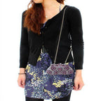 LO2376 - Imitation Rhodium White Metal Clutch with Top - VacationGrabs