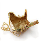 Gold White Metal Clutch with Top Grade Crystal - VacationGrabs