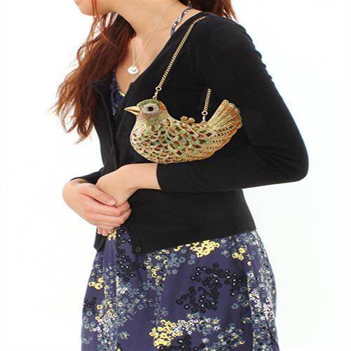 Gold White Metal Clutch with Top Grade Crystal - VacationGrabs