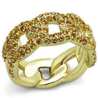 Gold Brass Ring featuring Premium Smoked Quartz Crystal - VacationGrabs