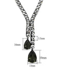 Women's Jewelry - Necklaces LO3690 - Ruthenium Brass Necklace with Synthetic Synthetic Glass in Black Diamond
