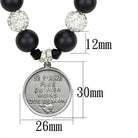 Women's Jewelry - Necklaces LO3815 - Antique Silver White Metal Necklace with Synthetic Glass Bead in Jet