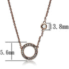 Women's Jewelry - Necklaces LO3846 - Rose Gold Brass Necklace with AAA Grade CZ in Clear