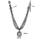 Women's Jewelry - Necklaces LO4207 - TIN Cobalt Black Brass Necklace with AAA Grade CZ in Clear