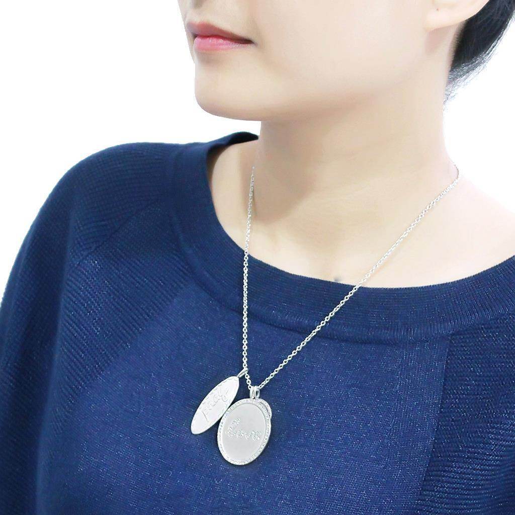 Rhodium brushed brass necklace with unique pendant design suitable for casual outfits