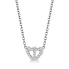 Women's Jewelry - Necklaces LO4694 - Rhodium Brass Necklace with Top Grade Crystal in Clear
