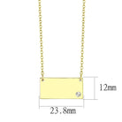 Women's Jewelry - Necklaces LO4699 - Flash Gold Brass Necklace with Top Grade Crystal in Clear