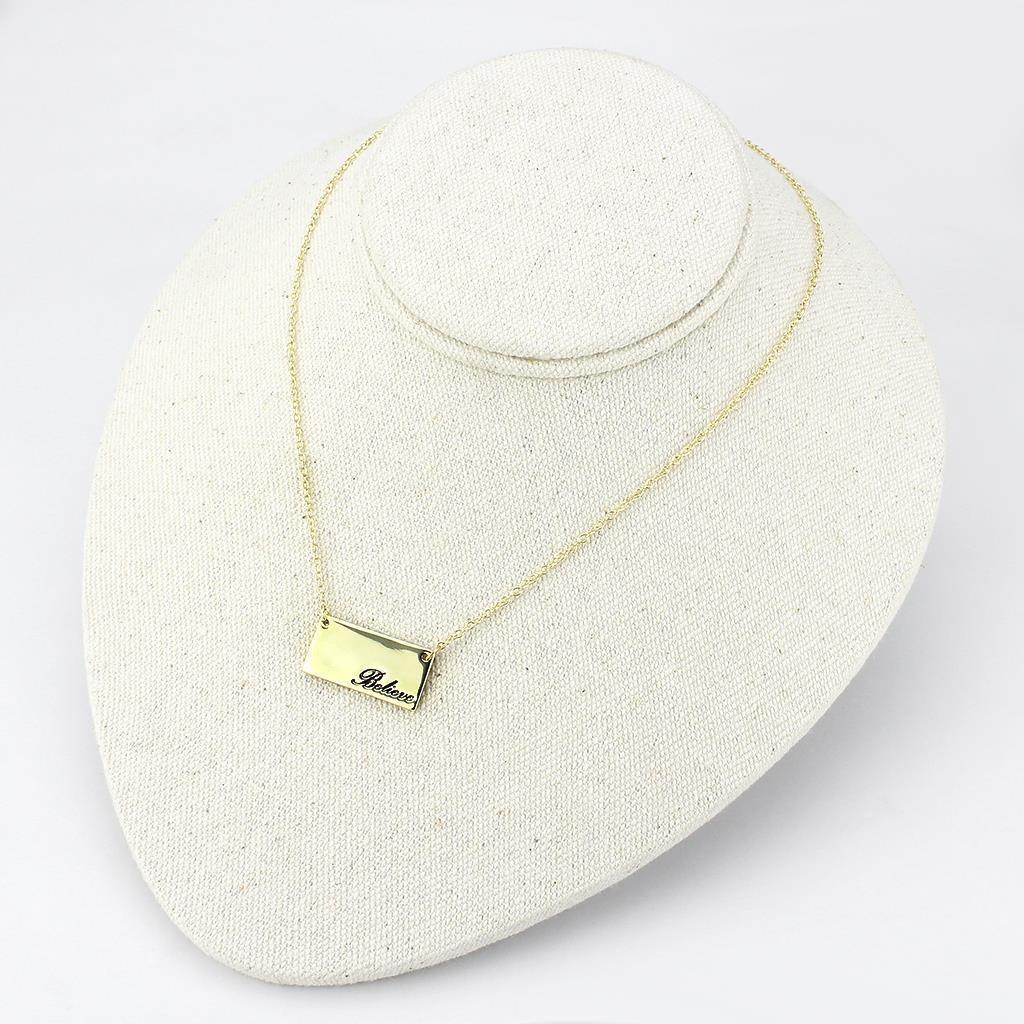 Women's Jewelry - Necklaces LO4700 - Flash Gold Brass Necklace with Top Grade Crystal in Clear