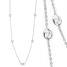 Women's Jewelry - Necklaces LO4704 - Rhodium Brass Necklace with AAA Grade CZ in Clear
