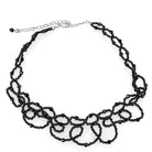 Women's Jewelry - Necklaces LO4721 - Rhodium Brass Necklace with Synthetic Synthetic Glass in Jet