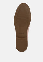 Women's beige loafers in suede with comfortable sole for casual wear