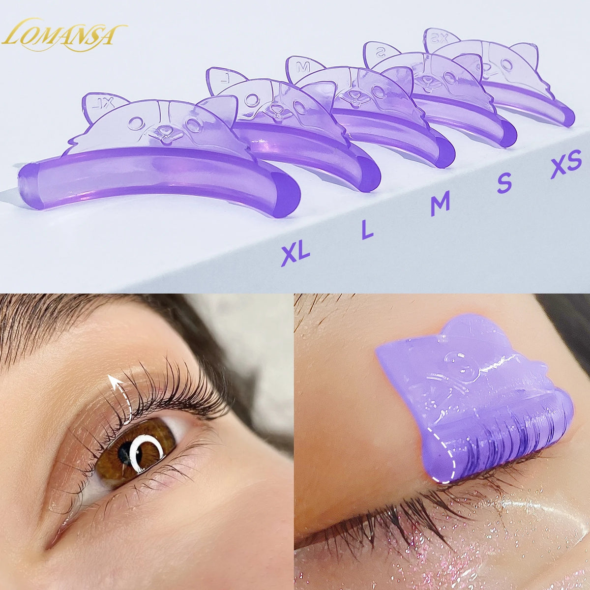 Lomansa silicone C-curl eyelash perm pad set (photo 1 of 10)