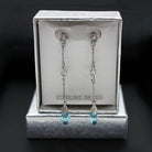 London blue sterling silver earrings with sparkling details in elegant gift box