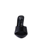 Rag Company black stiletto sandals with a stylish open toe design and sleek heel