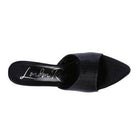 Stylish black stiletto sandals with a pointed toe design for fashionable women