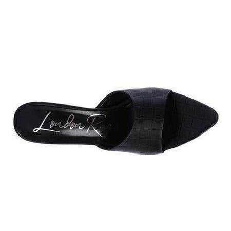 Stylish black stiletto sandals with a pointed toe design for fashionable women