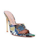 Colorful animal print slide heels with a high stiletto for stylish women, perfect for day or night