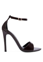 Rag Company ankle strap high heel sandals in brown, perfect for evening wear