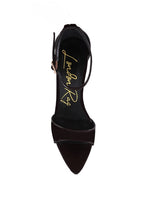 Women's black ankle strap high heel sandals for elegant occasions