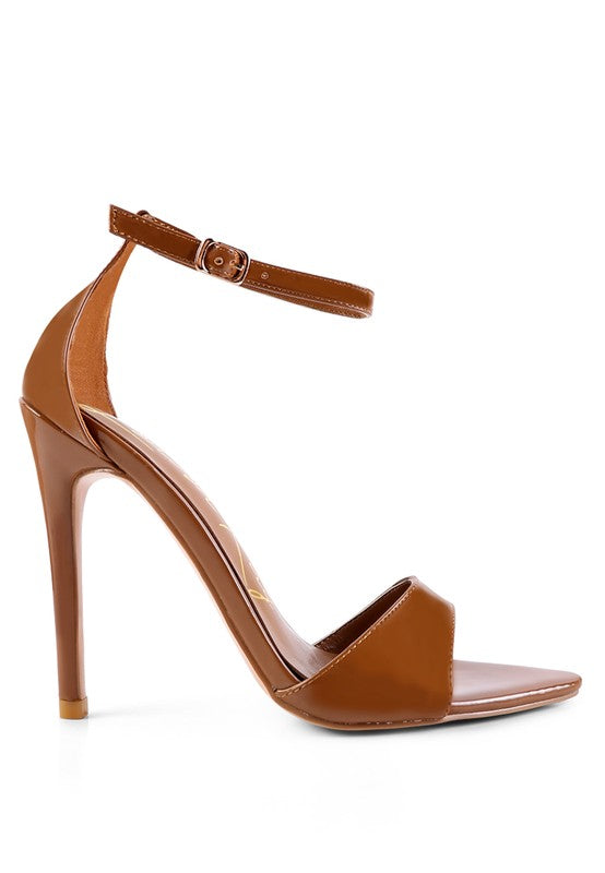Rag Company ankle strap high heel sandals in brown, perfect for elegant occasions