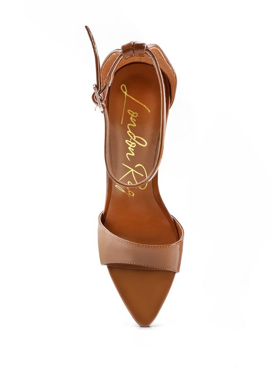 Women's nude ankle strap high heel sandals for stylish occasions