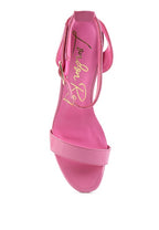 Rag Company chunky clear high heeled sandals in bright pink for stylish occasions