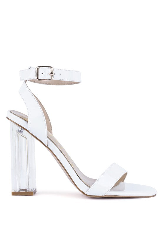 Rag Company chunky clear high heeled sandals in white for stylish outings