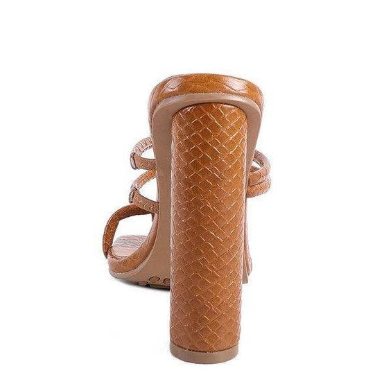 Stylish women's dandelion croc sandals with a woven design and a high heel for elegant summer wear