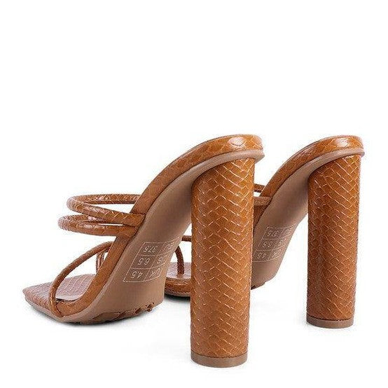 Stylish Rag Company dandelion croc sandals with chunky heels and multiple straps for a chic look