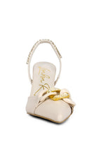 Rag Company diamante metal chain sandals in nude for stylish women's footwear