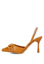 Women's tan diamante metal chain sandals for stylish summer outings