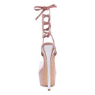 Rag Company elegant evening shoes in pink with high heels and lace-up design for stylish occasions