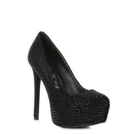 Rag Company elegant high heels in black with sparkling embellishments for a stylish look