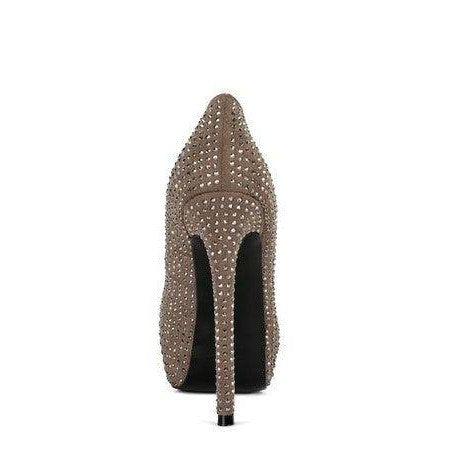 Rag Company elegant high heels in beige with studded detail and a stylish pointed toe design