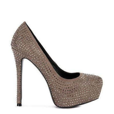 Rag Company elegant high heels with rhinestone detailing and a stylish platform design
