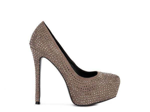 Rag Company elegant high heels with rhinestone detailing and a stylish platform design