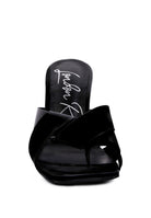 Women's black intertwined toe ring heeled sandals for stylish occasions