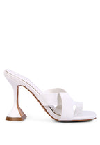 Rag Company women's intertwined toe ring heeled sandals in white
