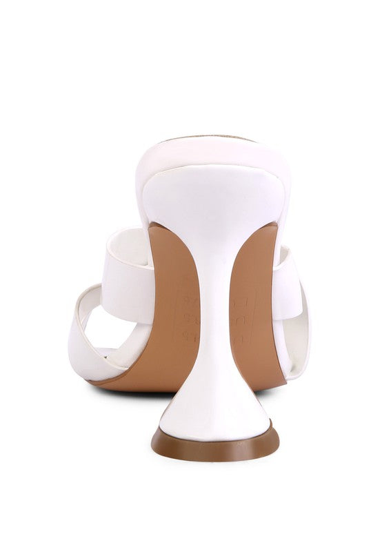 Women's white intertwined toe ring heeled sandals for stylish occasions