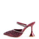 Rag Company sparkly spool heel shoes in red with rhinestone accents for stylish women's fashion