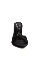 Rag Company Women's Vacation High Heeled Sandals in Black with Stylish Knot Detail