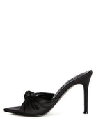 Rag Company Women's Black Vacation High Heeled Sandals with Knot Detail for Stylish Summer Outfits
