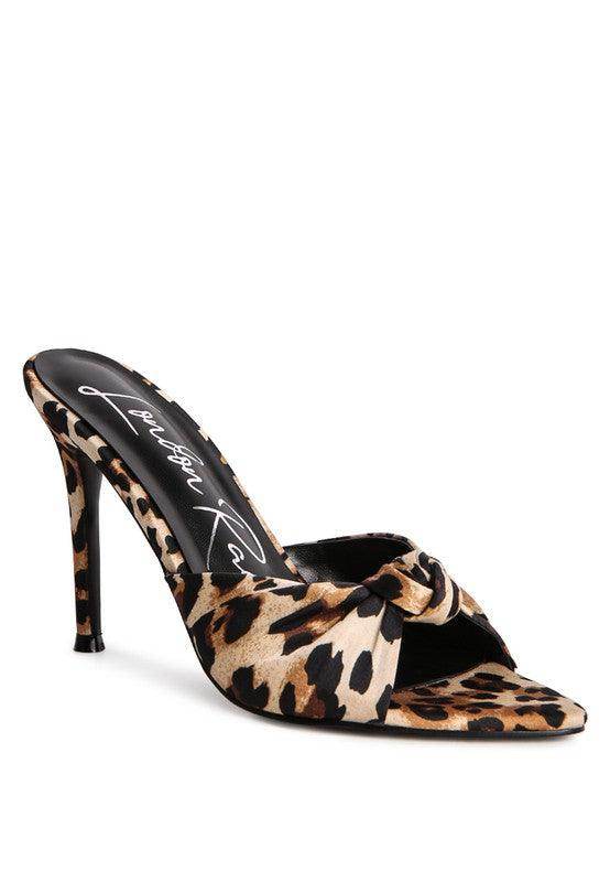Rag Company vacation high heeled sandals in leopard print with open toe and stylish design