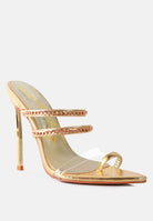 Stylish London Rag International heels with transparent straps, perfect vacation worthy shoes and apparel